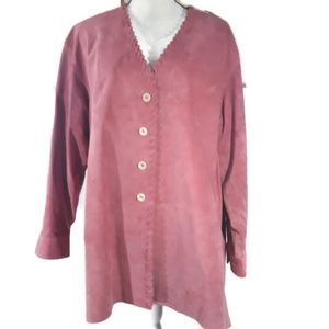 Pink leather tunic by Apart western style Large